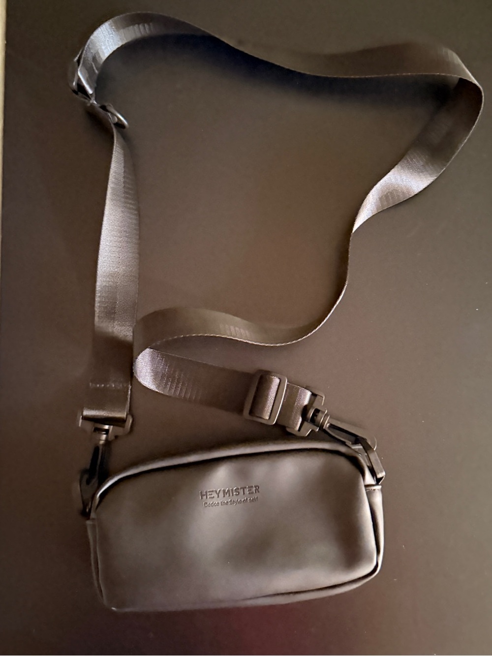 Black Men’s Belt Bag with Adjustable Strap